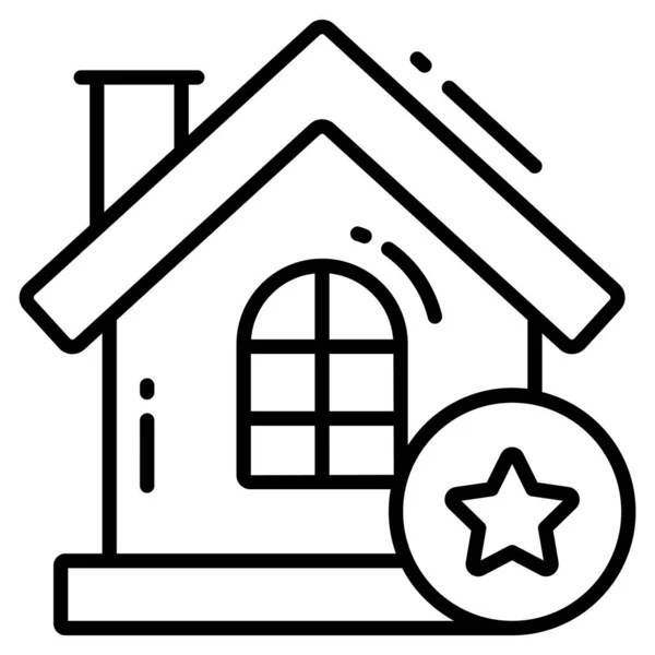 Luxus Haus Trendige Ikone Linienstil Isoliert Auf Weißem Hintergrund Symbol — Stockvektor