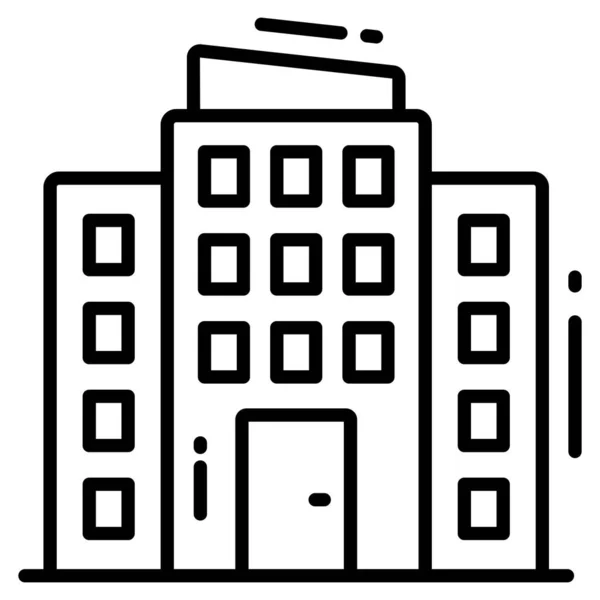 Διαμέρισμα Μοντέρνο Εικονίδιο Γραμμή Στυλ Απομονώνονται Λευκό Φόντο Σύμβολο Για — Διανυσματικό Αρχείο