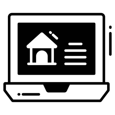 Gayri menkul sitesi moda simgesi, kabartma tarzı beyaz arka planda izole. Web sitenizin tasarımı için sembol, logo, uygulama, UI.