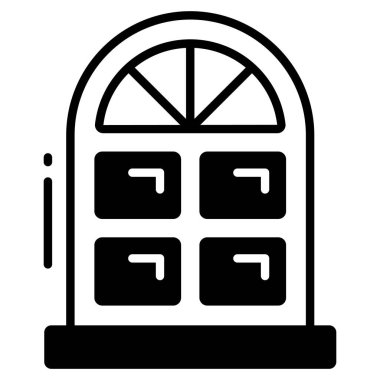 Kapı modayı simgesi, kabartma biçimi beyaz arka planda izole. Web sitenizin tasarımı için sembol, logo, uygulama, UI.