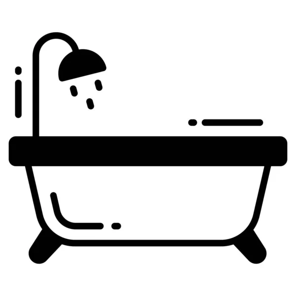 浴槽トレンディーなアイコン 白の背景に隔離されたグリフスタイル ウェブサイトのデザイン アプリ Uiのシンボル — ストックベクタ