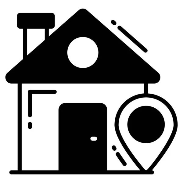 Σπίτι Θέση Μοντέρνο Εικονίδιο Glyph Στυλ Απομονώνονται Λευκό Φόντο Σύμβολο — Διανυσματικό Αρχείο