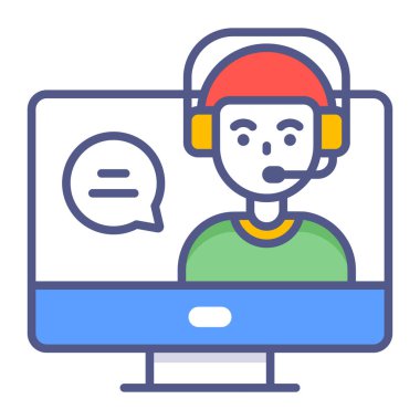 Webinar, support, müşteri modern konseptler düz tasarım, kaliteli vektör çizimi konsepti. Vektör simgesi.