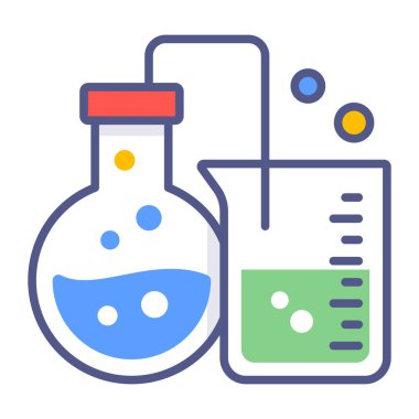 Laboratuvar, matara modern konseptler düz tasarım, kaliteli vektör çizimi konsepti. Vektör simgesi.