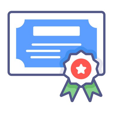 Sertifika, diploma, sertifika Modern konseptler düz tasarım, kaliteli vektör çizimi konsepti. Vektör simgesi.
