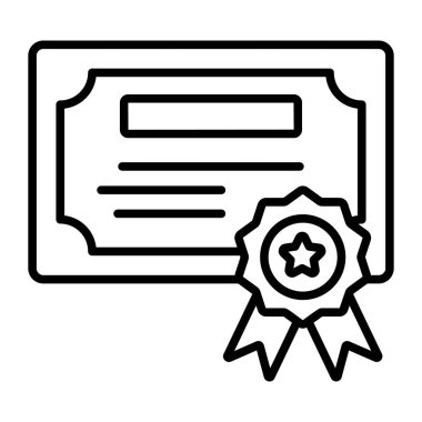 Sertifika, diploma, sertifika Modern konseptler düz tasarım, kaliteli vektör çizimi konsepti. Vektör simgesi.