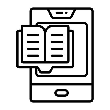 Çevrimiçi kitap, çevrimiçi öğrenme Modern kavramlar düz tasarım, kaliteli vektör illüstrasyon konsepti. Vektör simgesi.