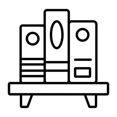 Kitaplık, kitaplık, kitap rafları, modern konseptler düz tasarım, kaliteli vektör çizimi konsepti. Vektör simgesi.