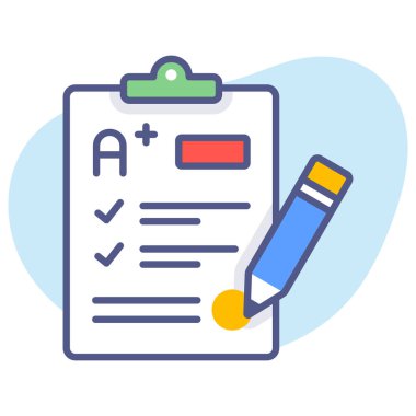 Notlar, sınav, eğitim Modern konseptler düz tasarım, kaliteli vektör çizimi konsepti. Vektör simgesi.