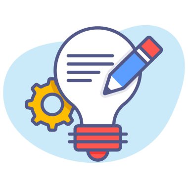 Yaratıcı fikir, fikir, yaratıcılık Modern kavramlar yassı tasarım, kaliteli vektör çizimi konsepti. Vektör simgesi.