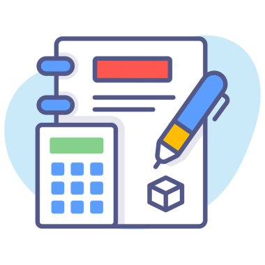 Matematik, modern konseptler düz tasarım, kaliteli vektör çizimi konsepti. Vektör simgesi.