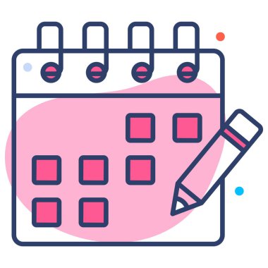 tablo planer düz çizgi simgesi modern illüstrasyon