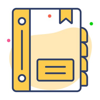 adres defteri düz çizgi simgesi modern illüstrasyon