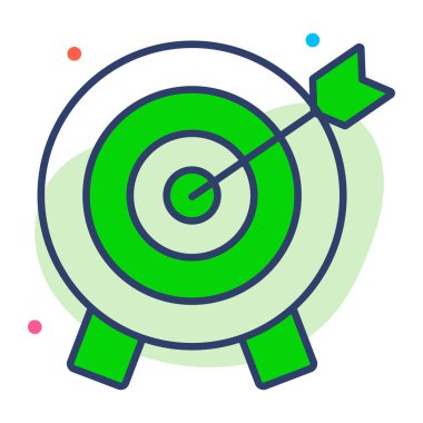 hedef düz çizgi simgesi modern illüstrasyon