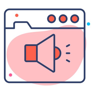 çevrimiçi ses düz çizgi simgesi modern illüstrasyon