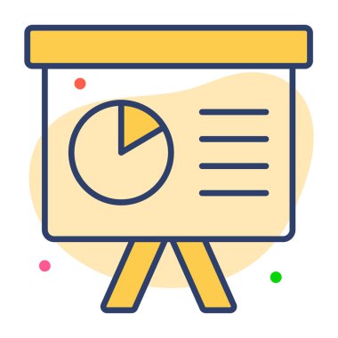 çalışma analizi düz çizgi simgesi modern illüstrasyon