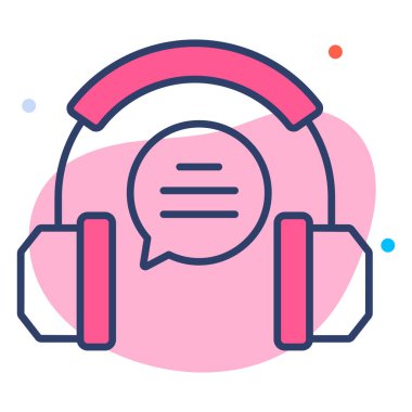 ses iletisi düz çizgi simgesi modern illüstrasyon