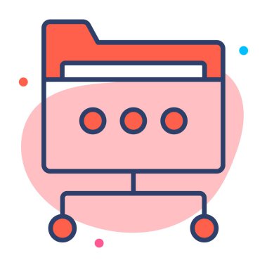 ağ dizini düz çizgi simgesi modern illüstrasyon