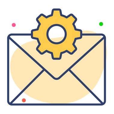 e-posta yönetimi düz çizgi simgesi modern illüstrasyon