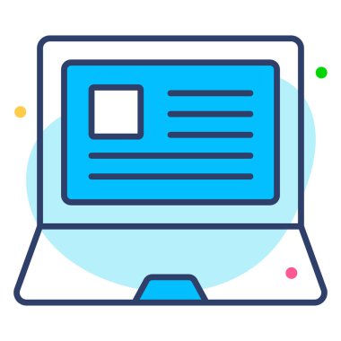 laptop düz çizgi simgesi modern illüstrasyon