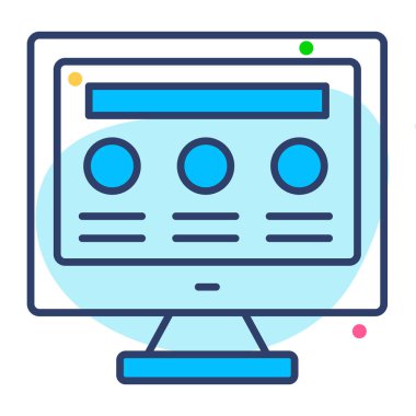 Çevrimiçi düz çizgi simgesi modern illüstrasyon