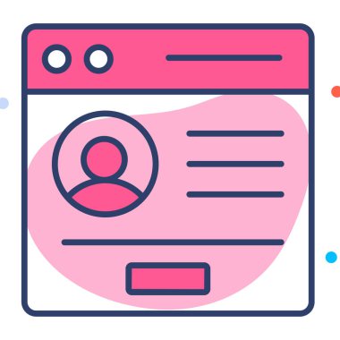 profil sayfası düz çizgi simgesi modern illüstrasyon