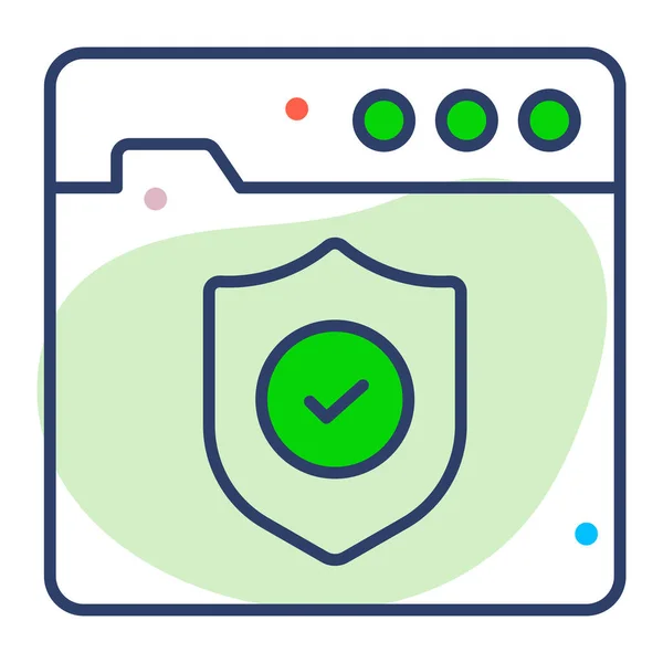 Seguridad Web Icono Línea Plana Ilustración Moderna — Archivo Imágenes Vectoriales