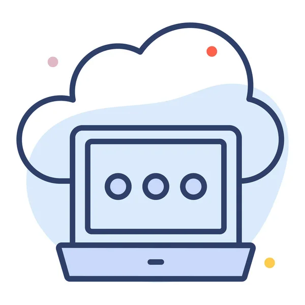 Cloud Computing Flat Line Icon Ilustración Moderna — Vector de stock