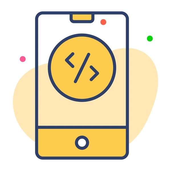 App Development Flat Line Icon Modern Illustration — Stock Vector