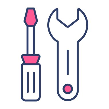 Araç simgesi modern illüstrasyon onarılıyor