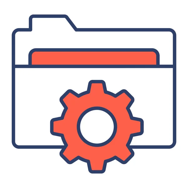 Ikon Manajemen Folder Ilustrasi Modern - Stok Vektor