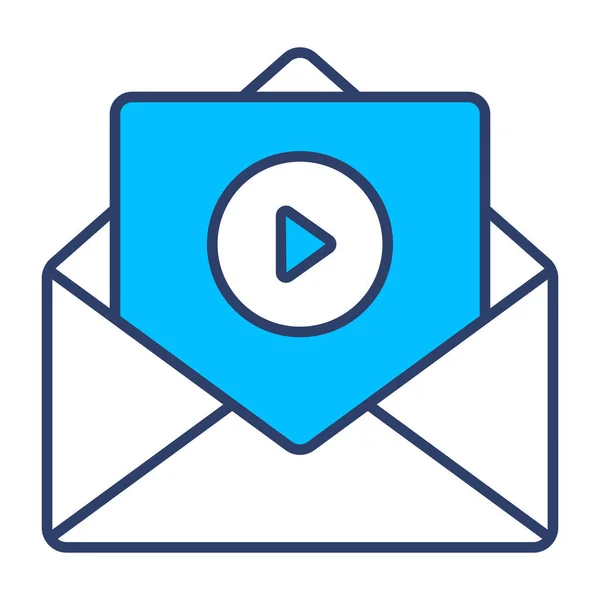 Video Mail Ikon Modern Illusztráció — Stock Vector