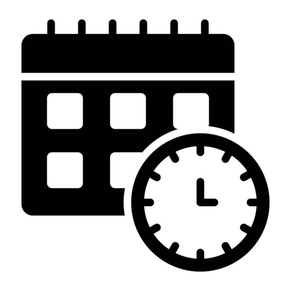 deadline black icon modern illustration