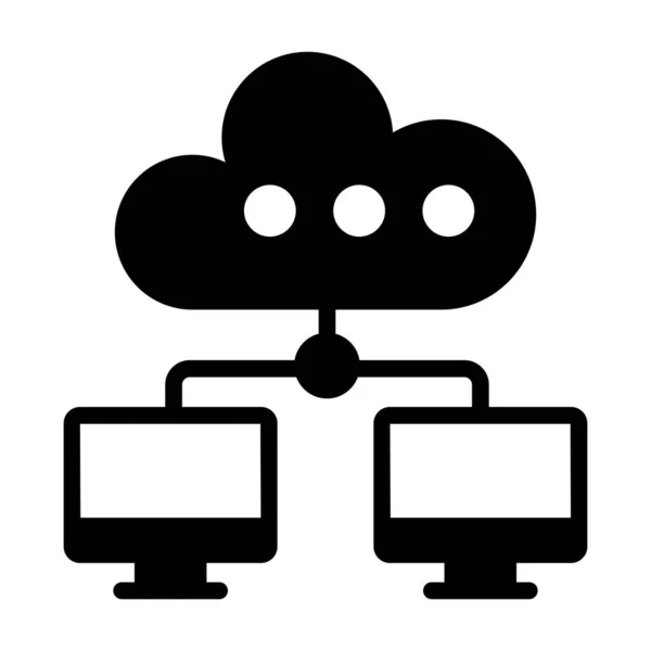 Ikona Sieci Chmurowej Nowoczesna Ilustracja — Wektor stockowy
