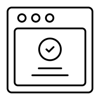 Web sayfası, onaylanmış simge modern illüstrasyon