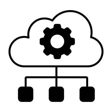 bulut ağı simgesi modern illüstrasyon