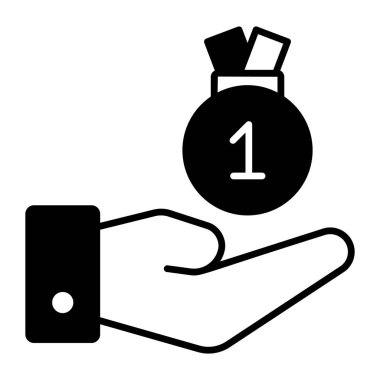 Rozet el simgesinde modern illüstrasyon