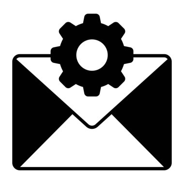 e-posta yönetimi simgesi modern illüstrasyon