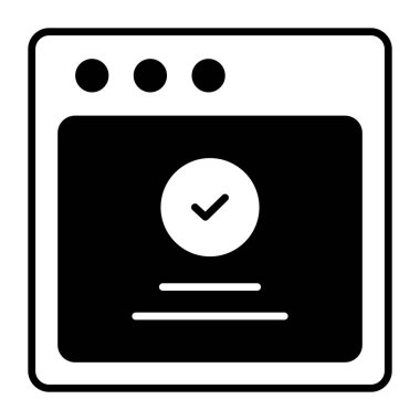 Web sayfası, onaylanmış simge modern illüstrasyon