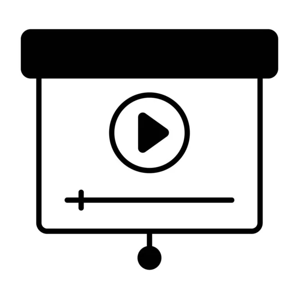 Icono Presentación Vídeo Ilustración Moderna — Vector de stock