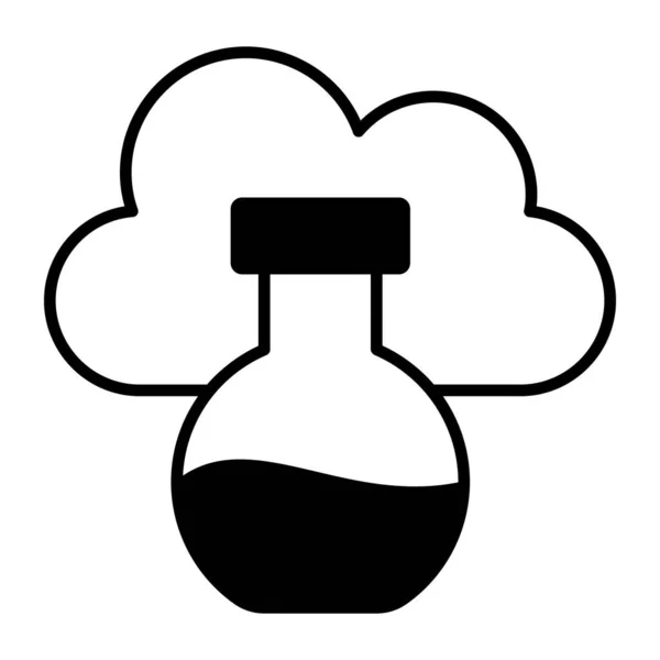 Σύννεφο Πείραμα Εικονίδιο Σύγχρονη Απεικόνιση — Διανυσματικό Αρχείο