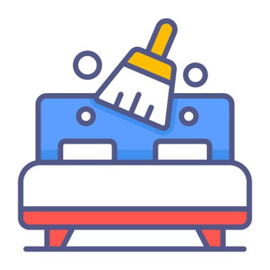 Yatak temizleme Modern kavramlar tasarımı, kaliteli vektör çizimi konsepti. Vektör simgesi.