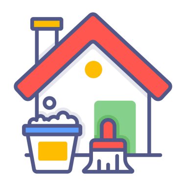 ev temizliği Modern kavramlar tasarımı, kaliteli vektör çizimi konsepti. Vektör simgesi.
