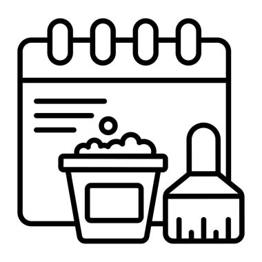 Temizlik takvimi Modern kavramlar tasarımı, kaliteli vektör çizimi konsepti. Vektör simgesi.