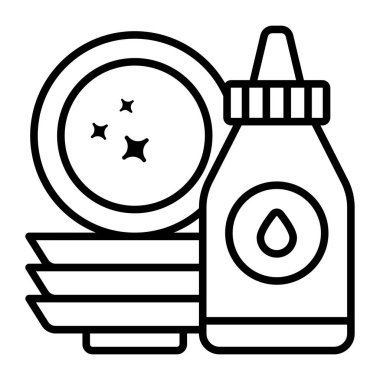 Tabak temizleme Modern kavramlar tasarımı, kaliteli vektör çizimi konsepti. Vektör simgesi.