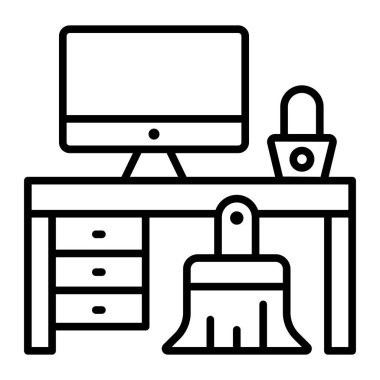 Ofis temizleme Modern kavramlar tasarımı, kaliteli vektör çizimi konsepti. Vektör simgesi.