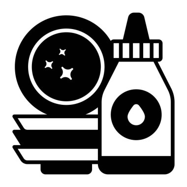 Tabak temizleme Modern kavramlar tasarımı, kaliteli vektör çizimi konsepti. Vektör simgesi.