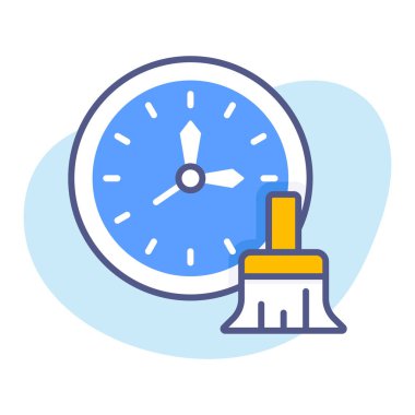 Temizlik zamanı Modern kavramlar tasarımı, kaliteli vektör çizimi konsepti. Vektör simgesi.