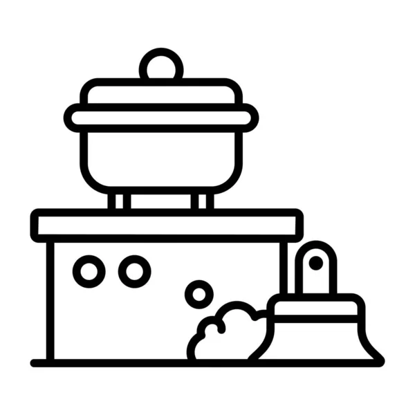 Modern Mutfak Temizleme Tasarımı Kaliteli Vektör Çizimi Konsepti Vektör Simgesi — Stok Vektör