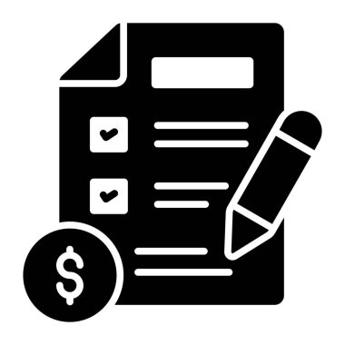 Mali beyan, mali rapor, kaliteli vektör illüstrasyon konsepti. Kabartma simgesi sembolü.